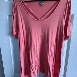 Como Vintage Coral Short Sleeve Top